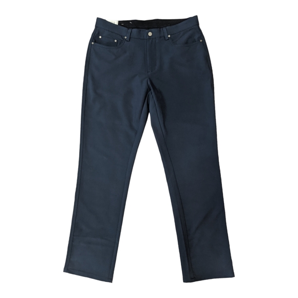 Greg Norman Navy Blue Solid Woven Pants, 32 - Picture 3 of 12